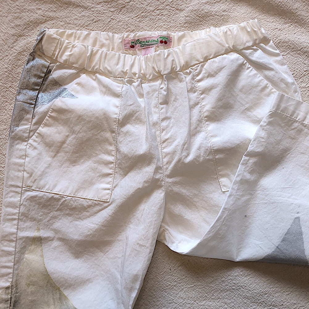 Bonpoint 12m cotton pants with silkscreen prints
